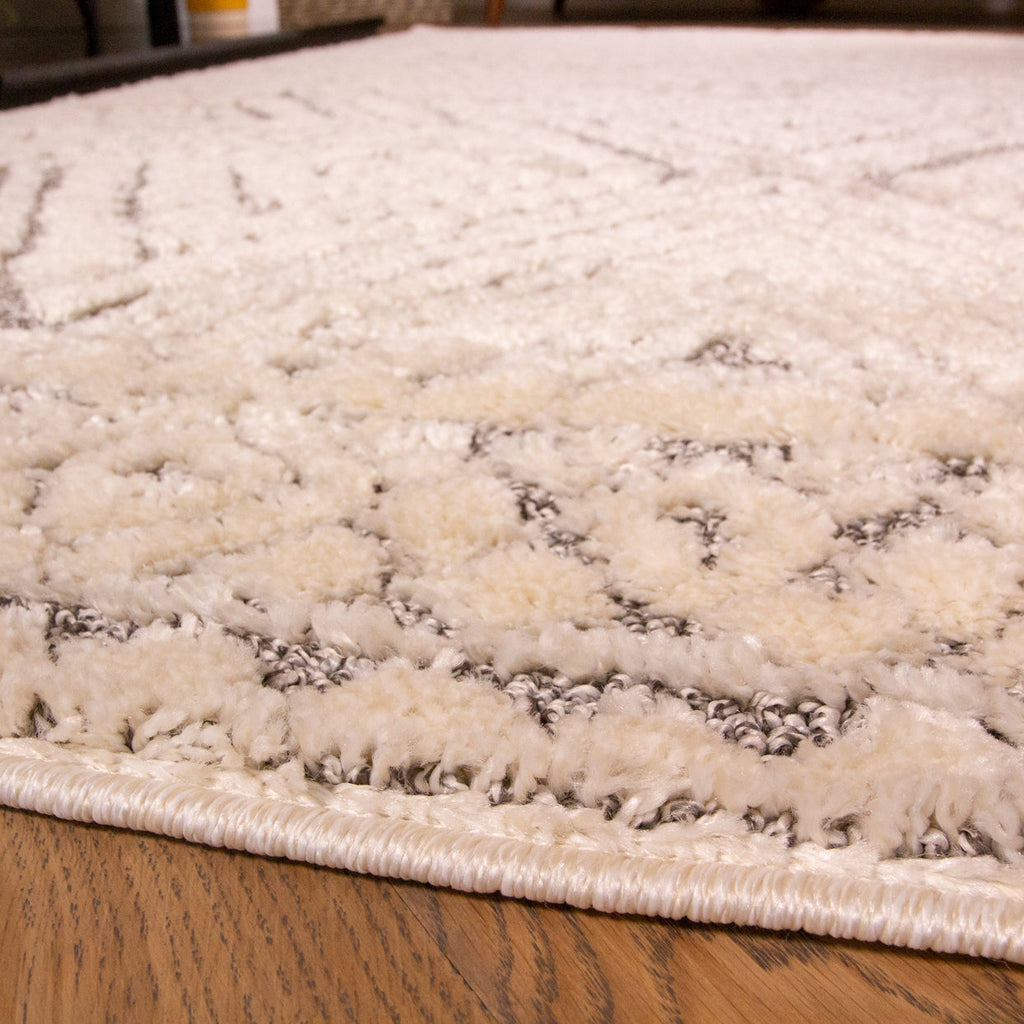 Grey Scandi Trellis Runner Rug