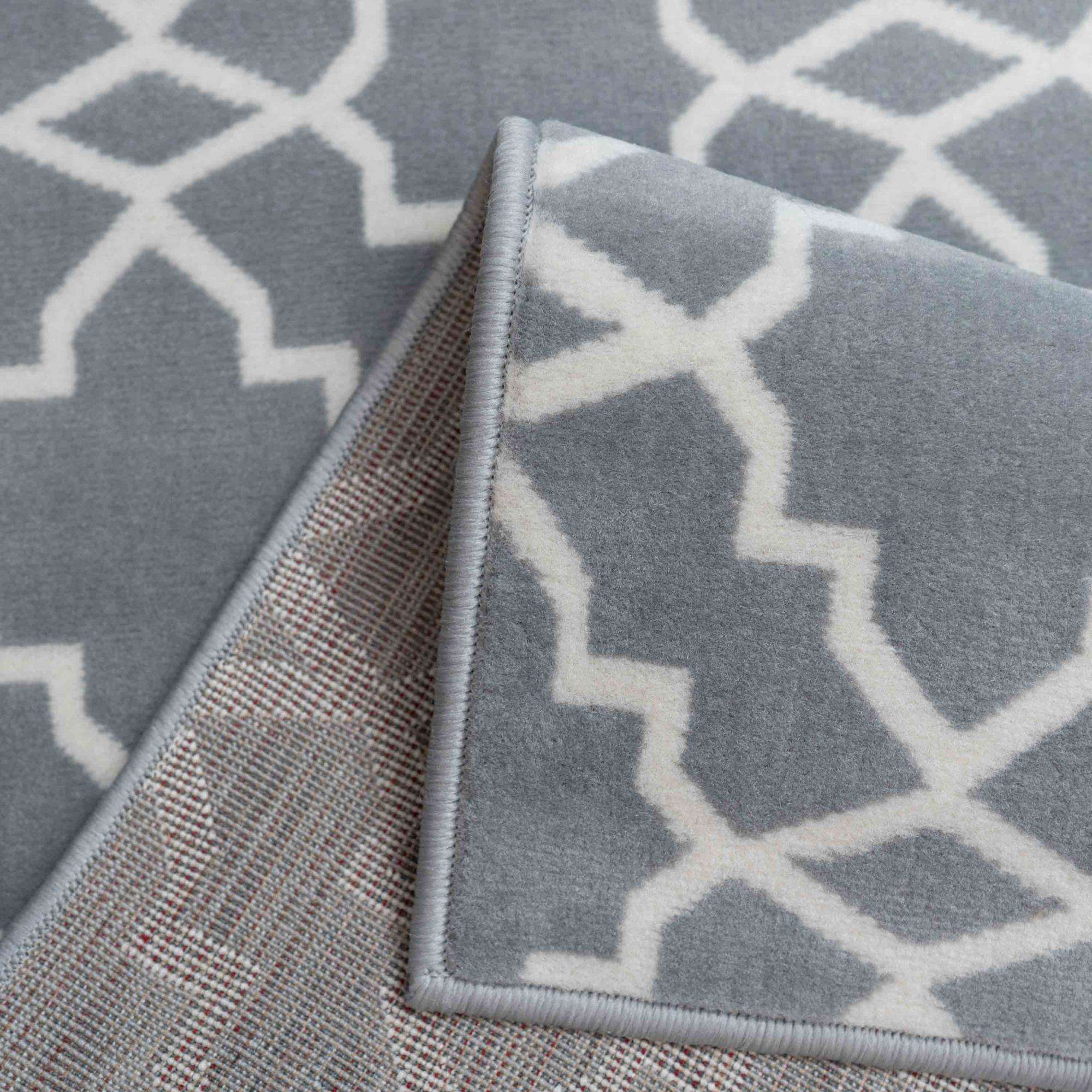 Modern Grey Trellis Living Room Rugs