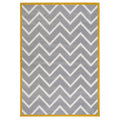Grey Chevron Bordered Rug
