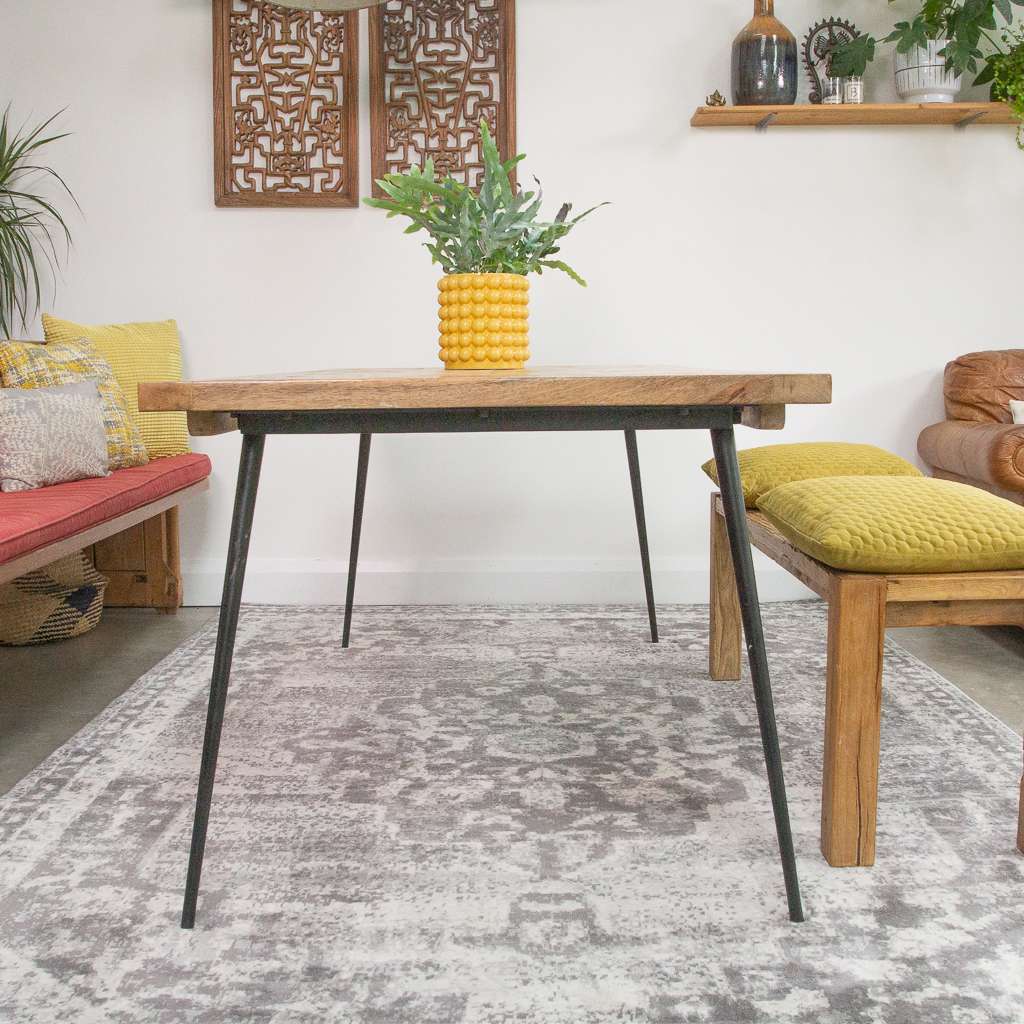 Round Circle Faded Distressed Grey Oriental Rug