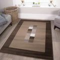 Brown Living Room Geometric Rug