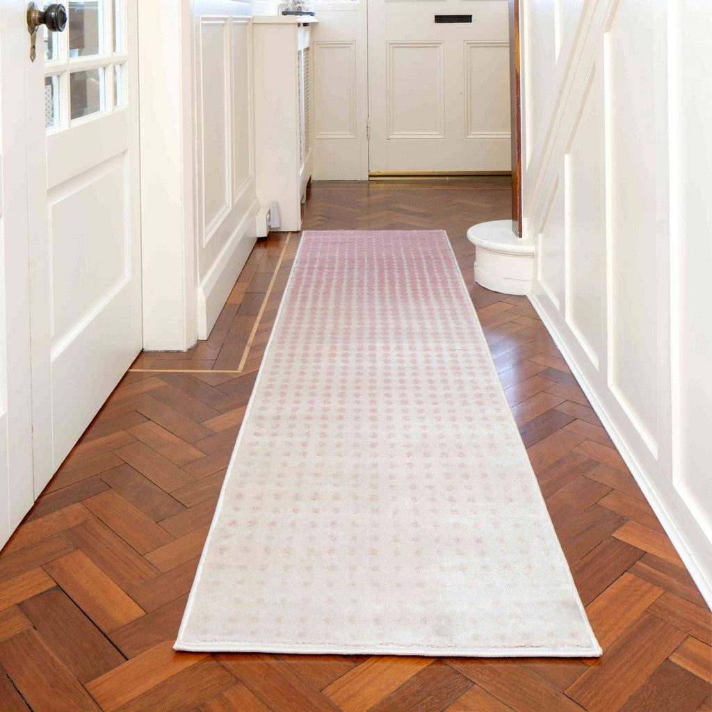 Modern Blush Spotted Ombre Effect Runner Rug - Dottie
