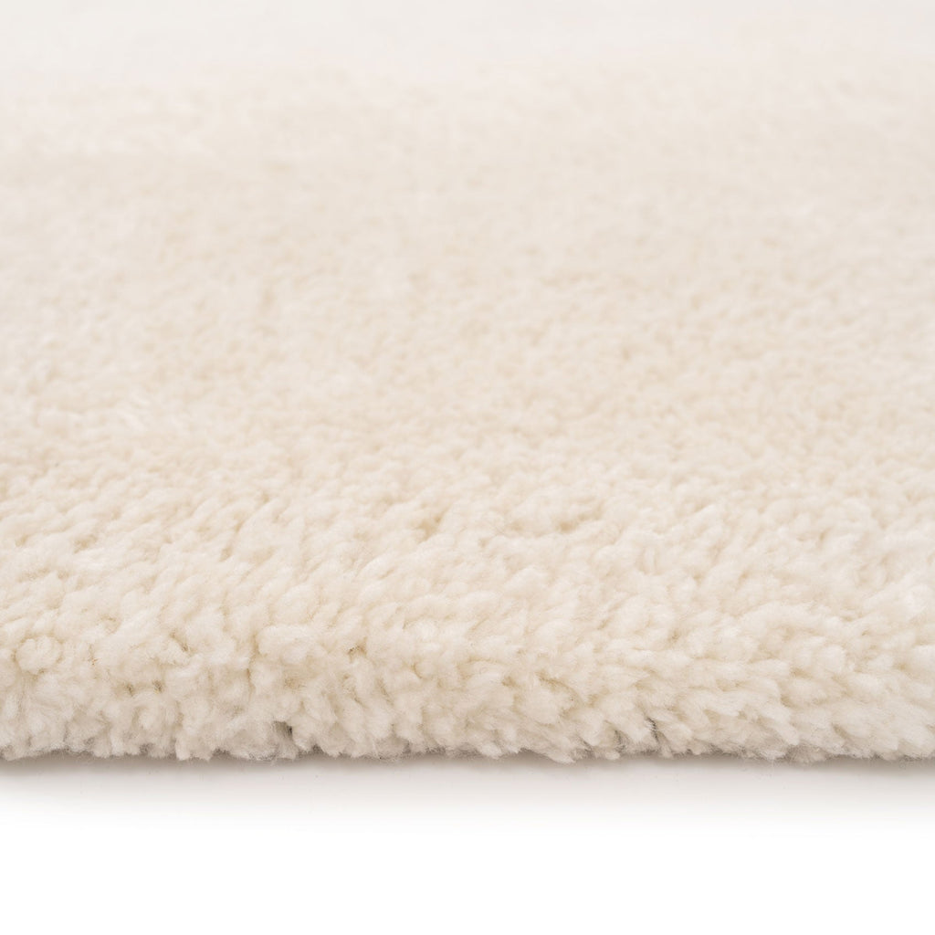 Premium Cream Shaggy Circle Rug - Lace