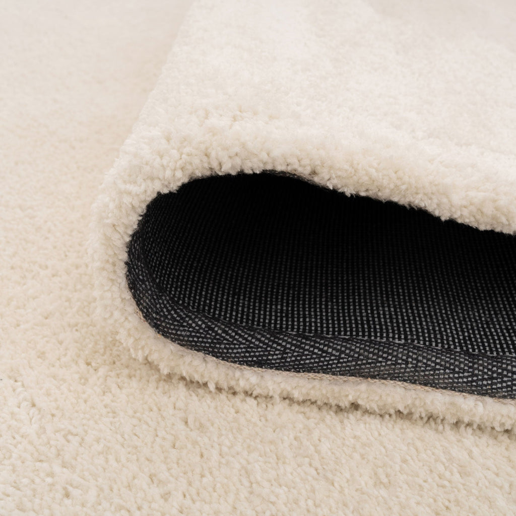 Premium Cream Shaggy Circle Rug - Lace