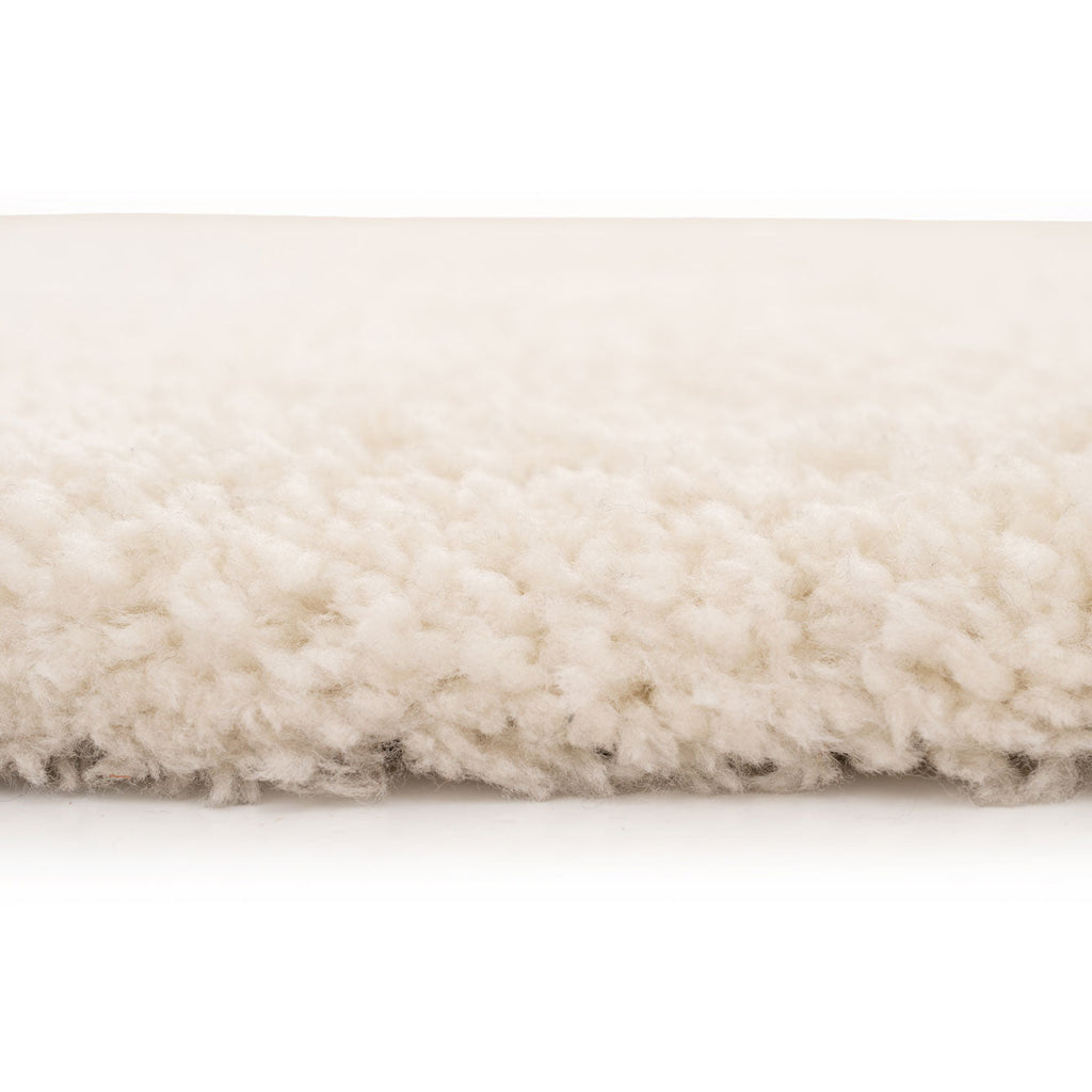 Premium Cream Shaggy Circle Rug - Lace