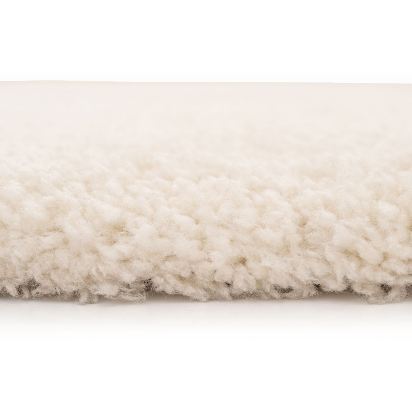 Premium Cream Shaggy Circle Rug - Lace