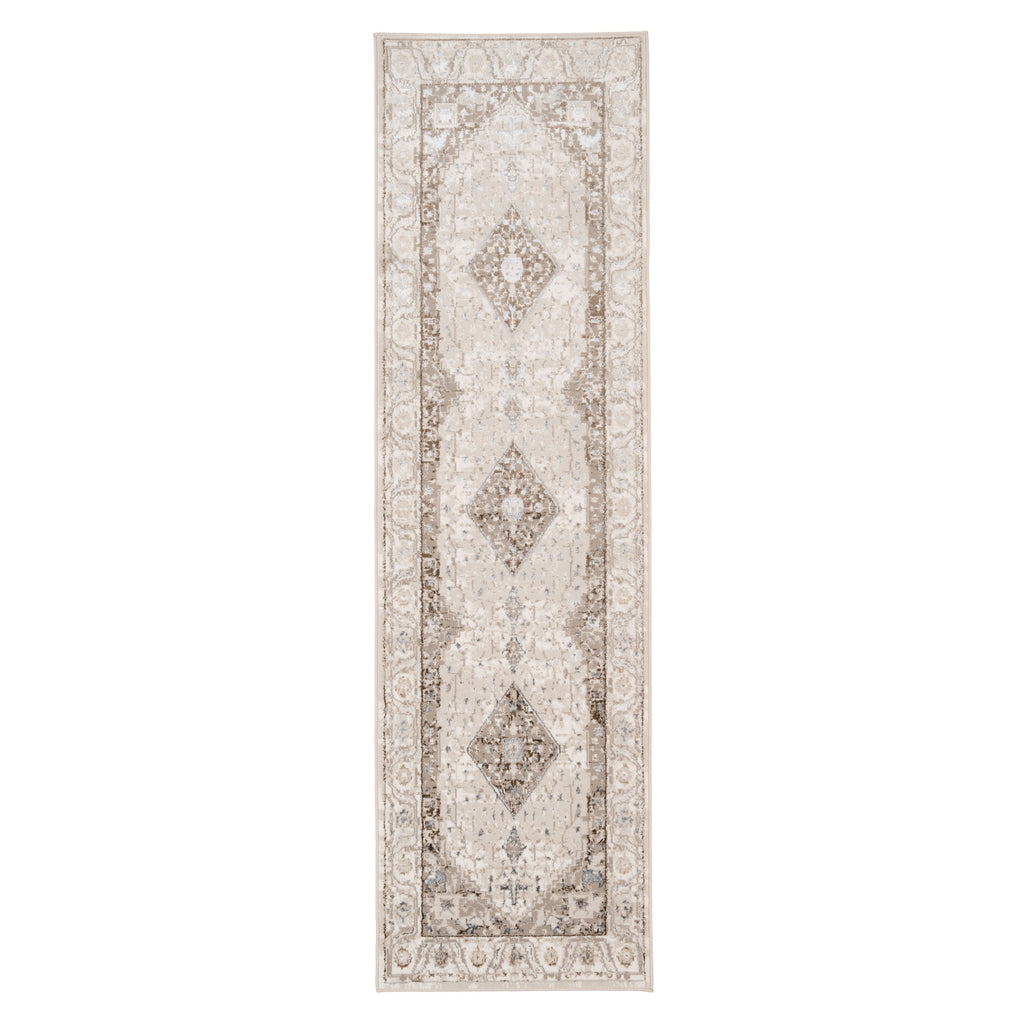 Cream Beige Medallion Runner - Artha
