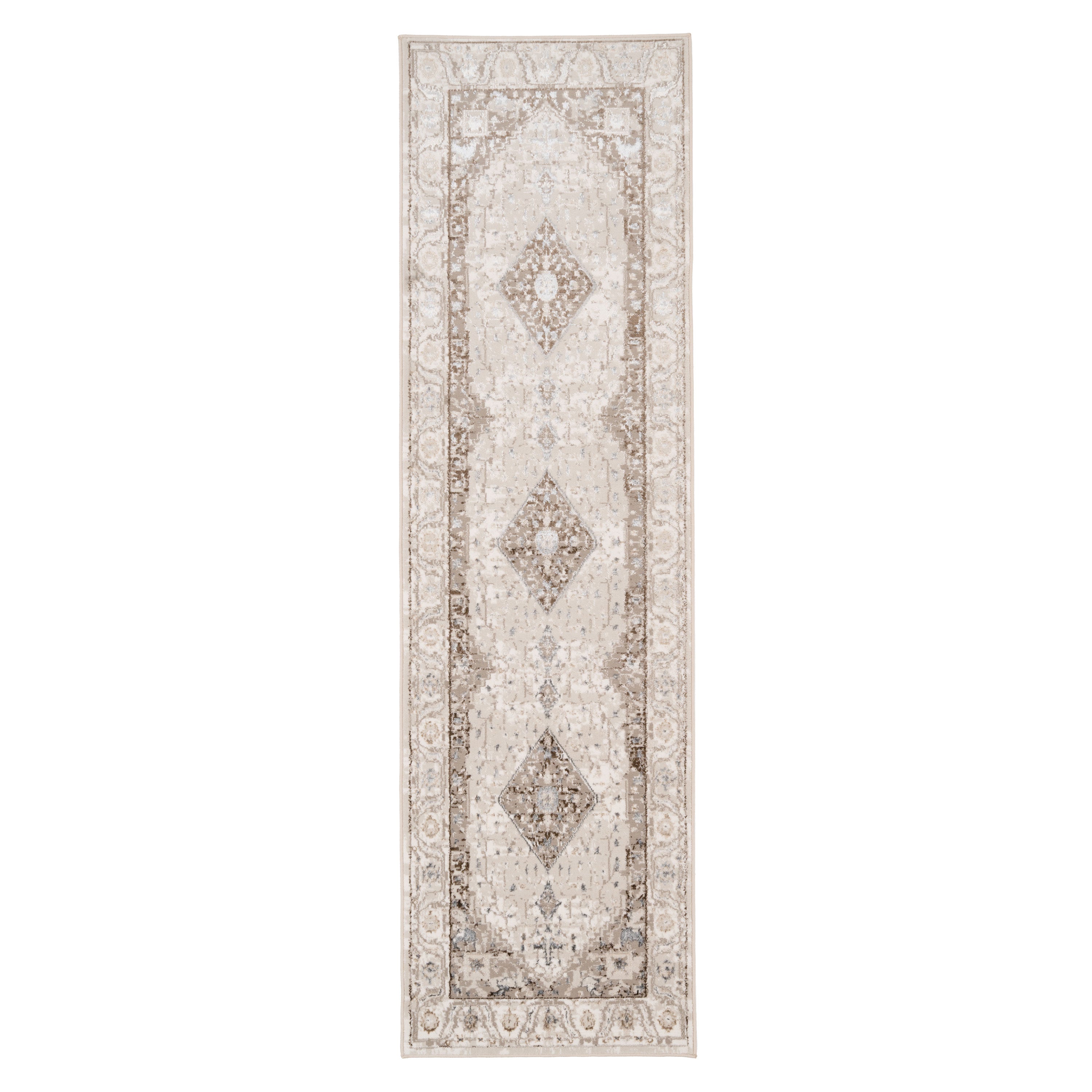 Cream Beige Medallion Runner - Artha