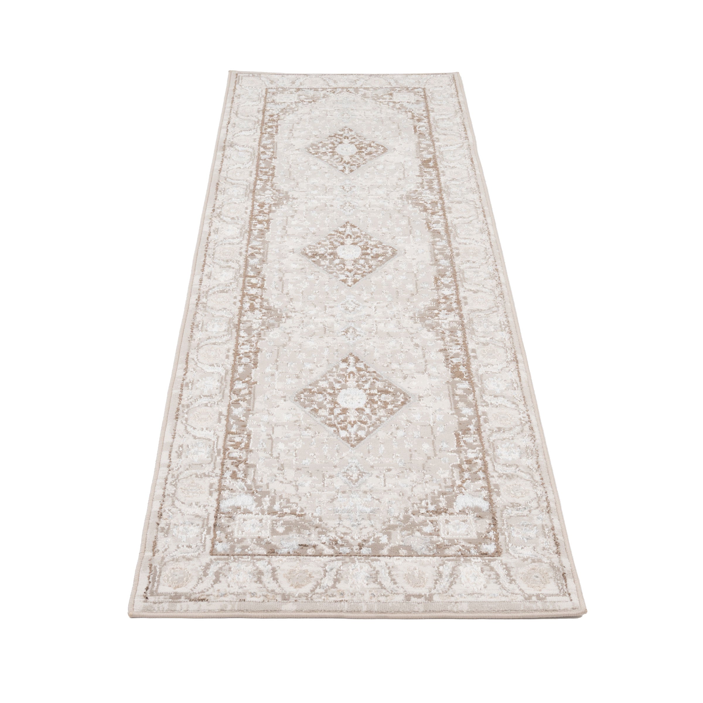 Cream Beige Medallion Runner - Artha