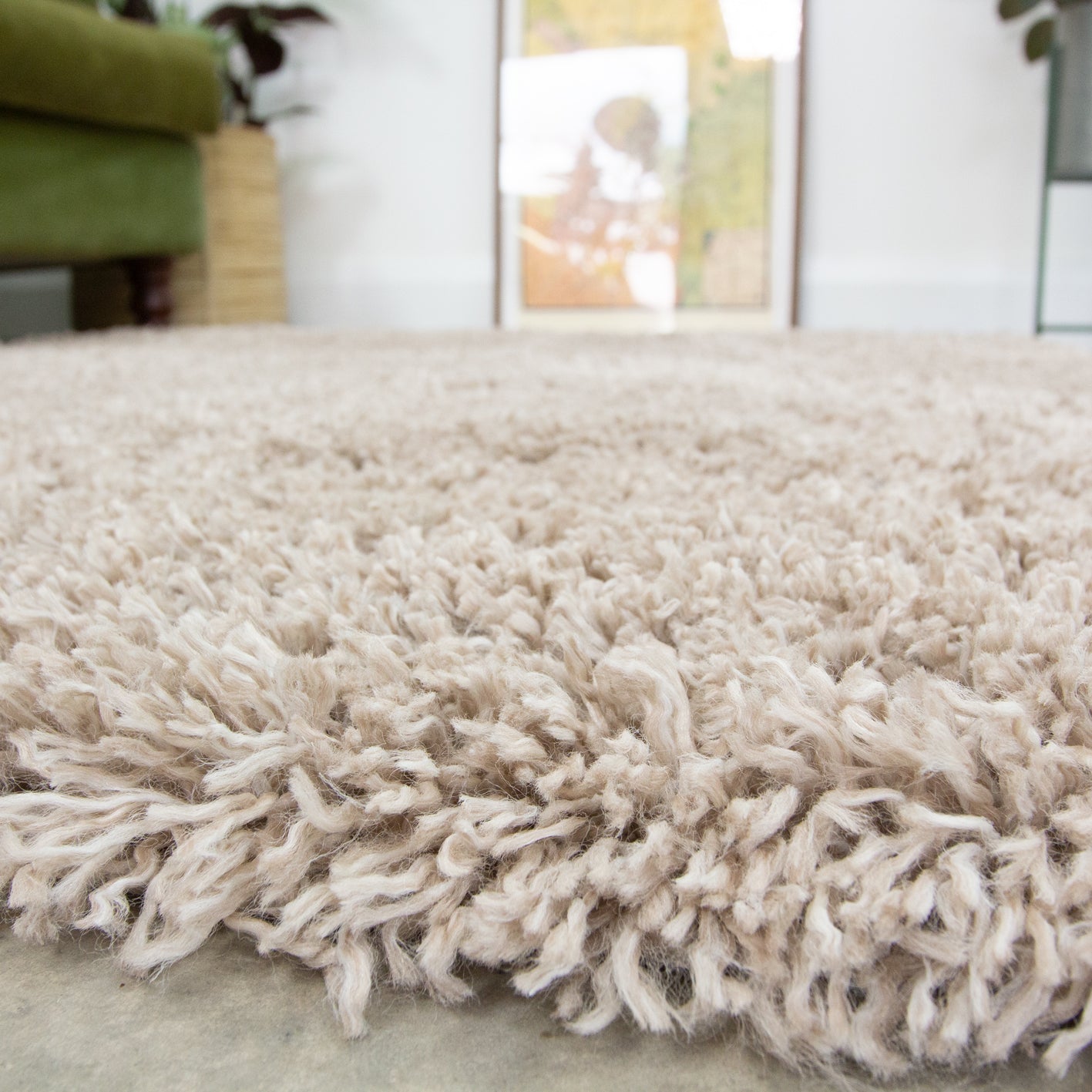 Soft Everyday Beige Shaggy Runner Rug