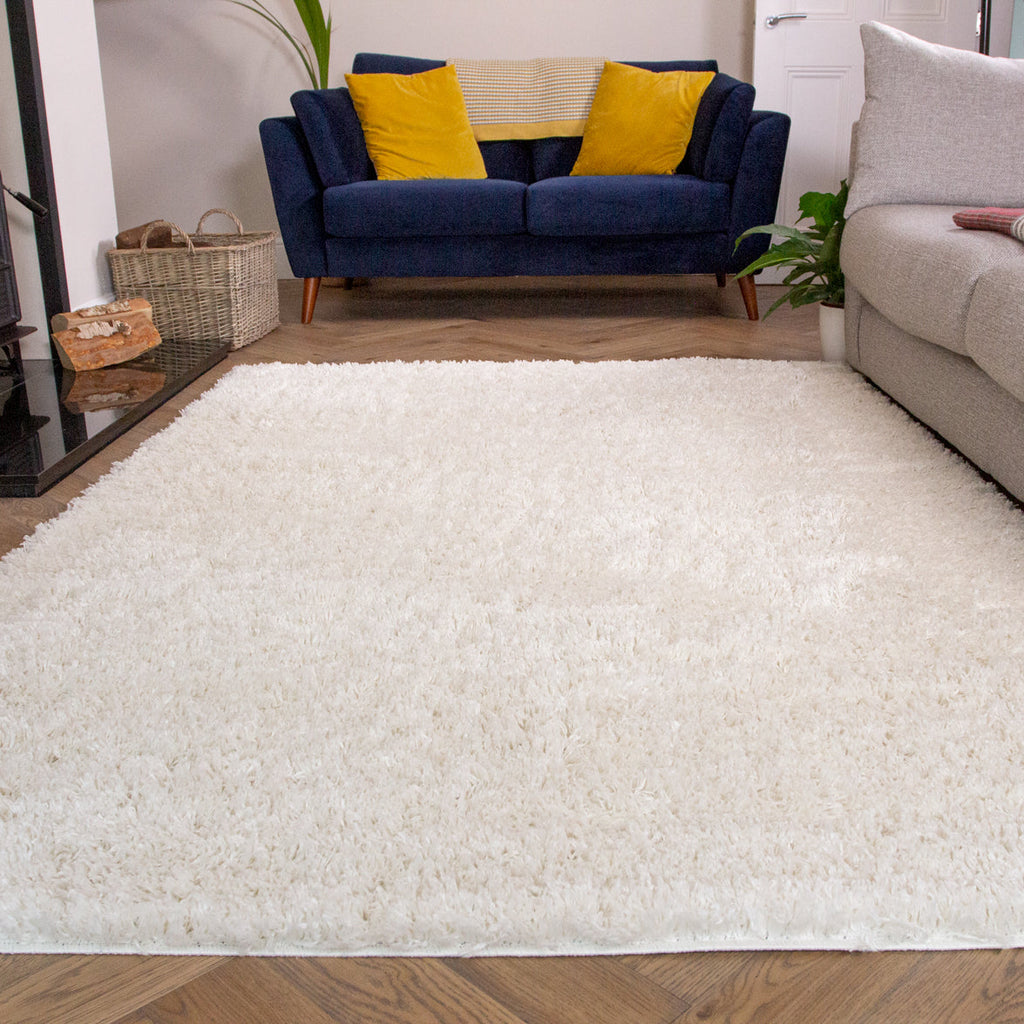 Soft Everyday Cream White Shaggy Rug