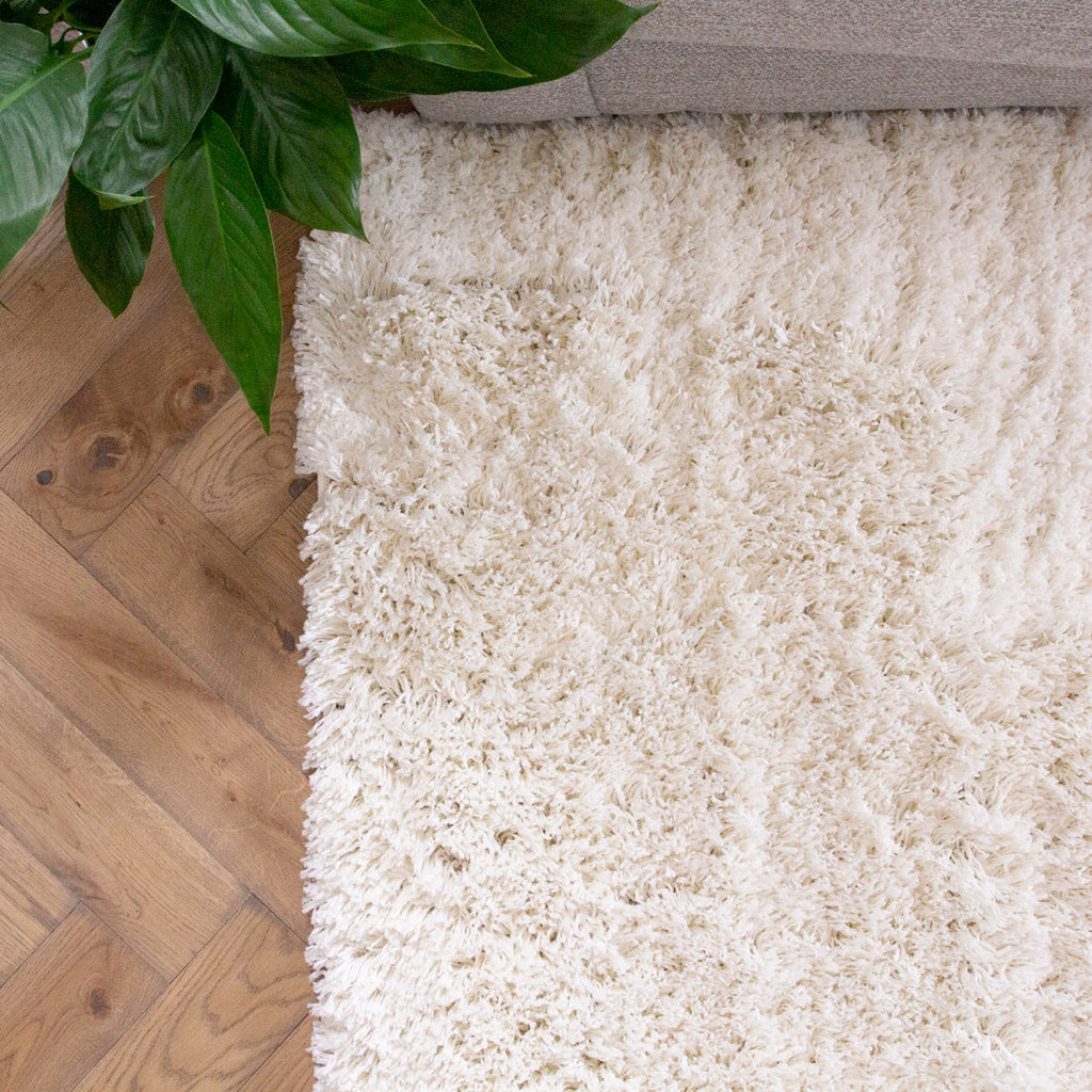 Soft Everyday Cream White Shaggy Rug