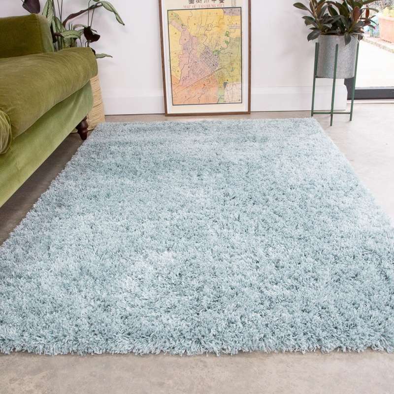 Soft Everyday Duck Egg Shaggy Rug