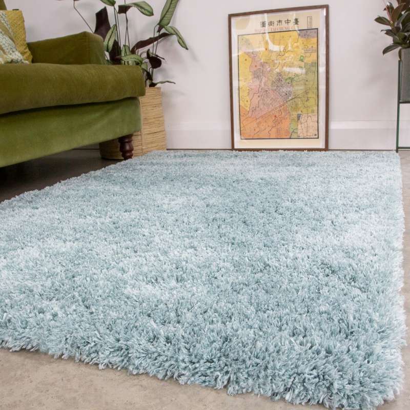 Soft Everyday Duck Egg Shaggy Rug