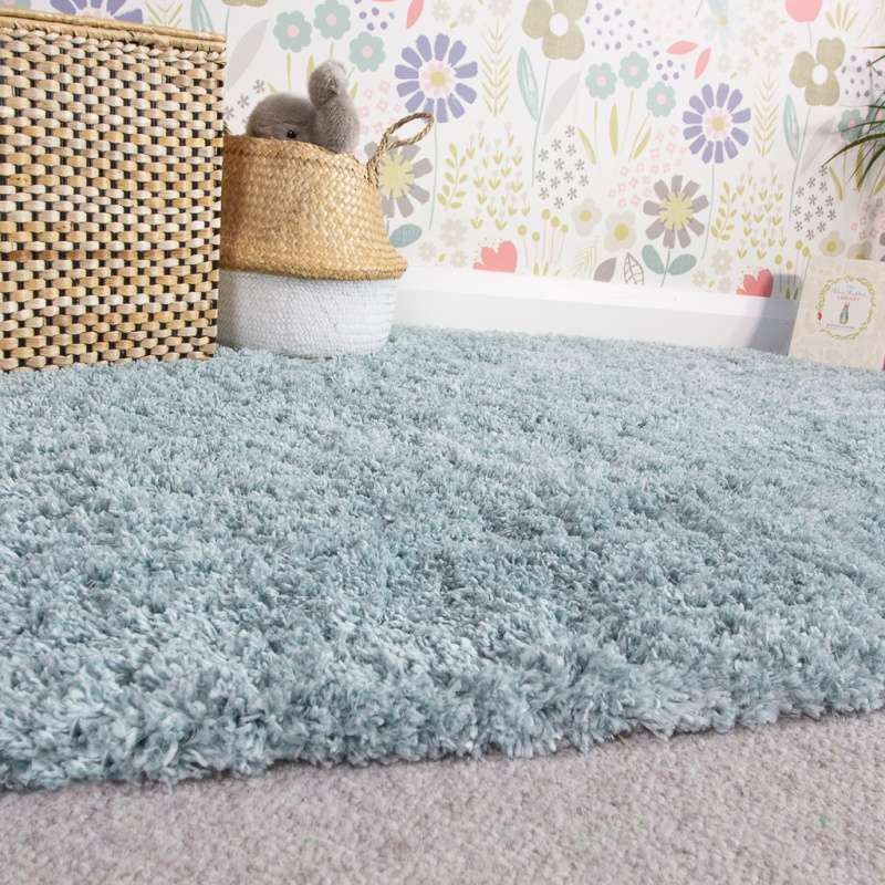 Soft Everyday Duck Egg Shaggy Rug