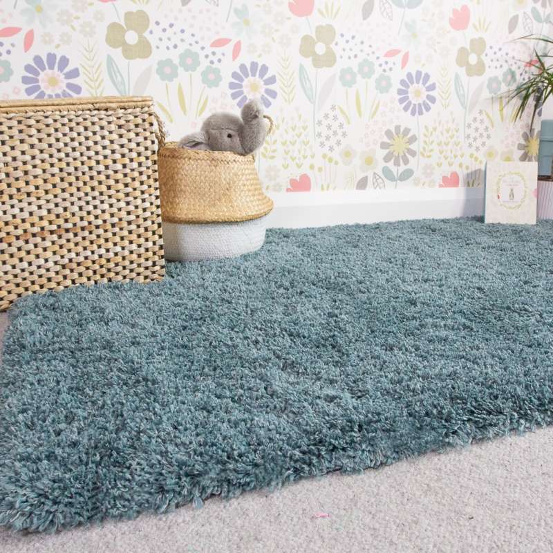 Soft Everyday Blue Shaggy Rug