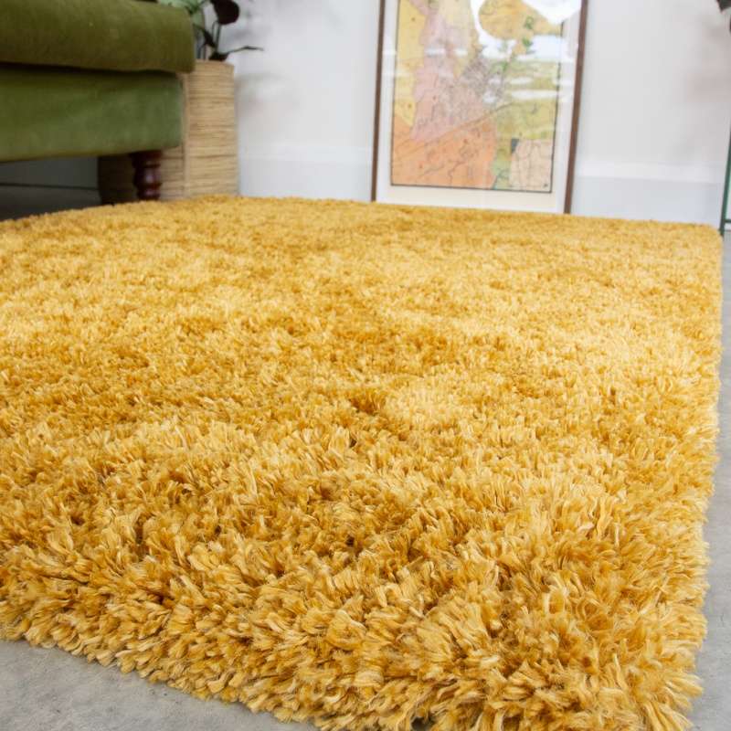 Soft Everyday Yellow Shaggy Rug