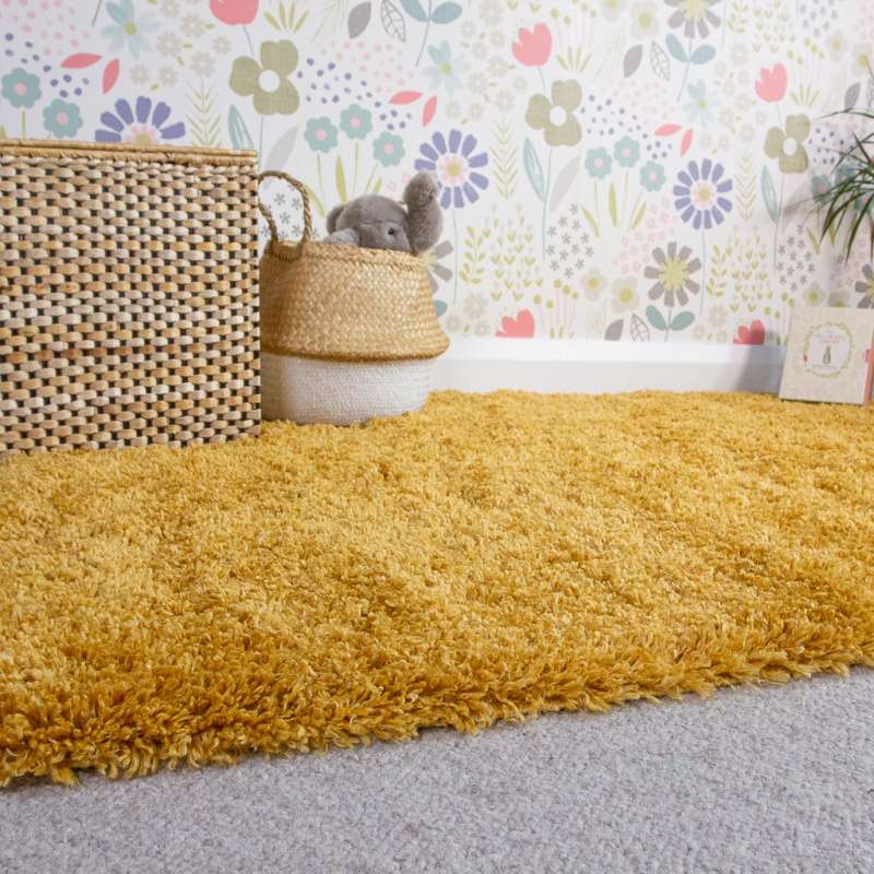 Soft Everyday Yellow Shaggy Rug