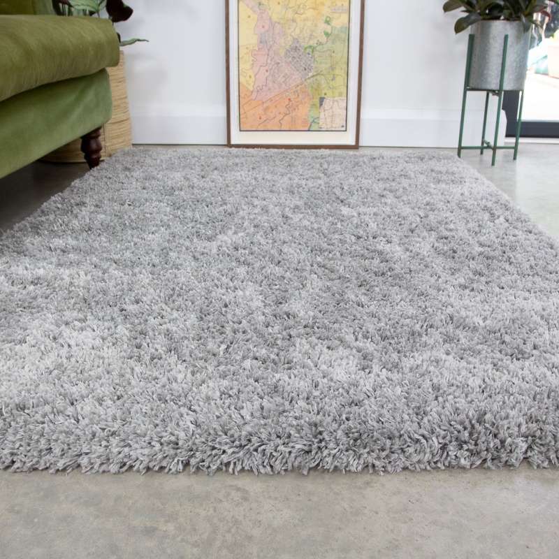 Soft Everyday Silver Shaggy Rug