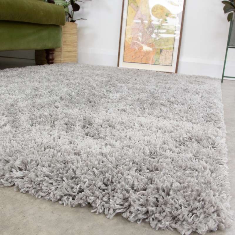 Soft Everyday Silver Shaggy Rug