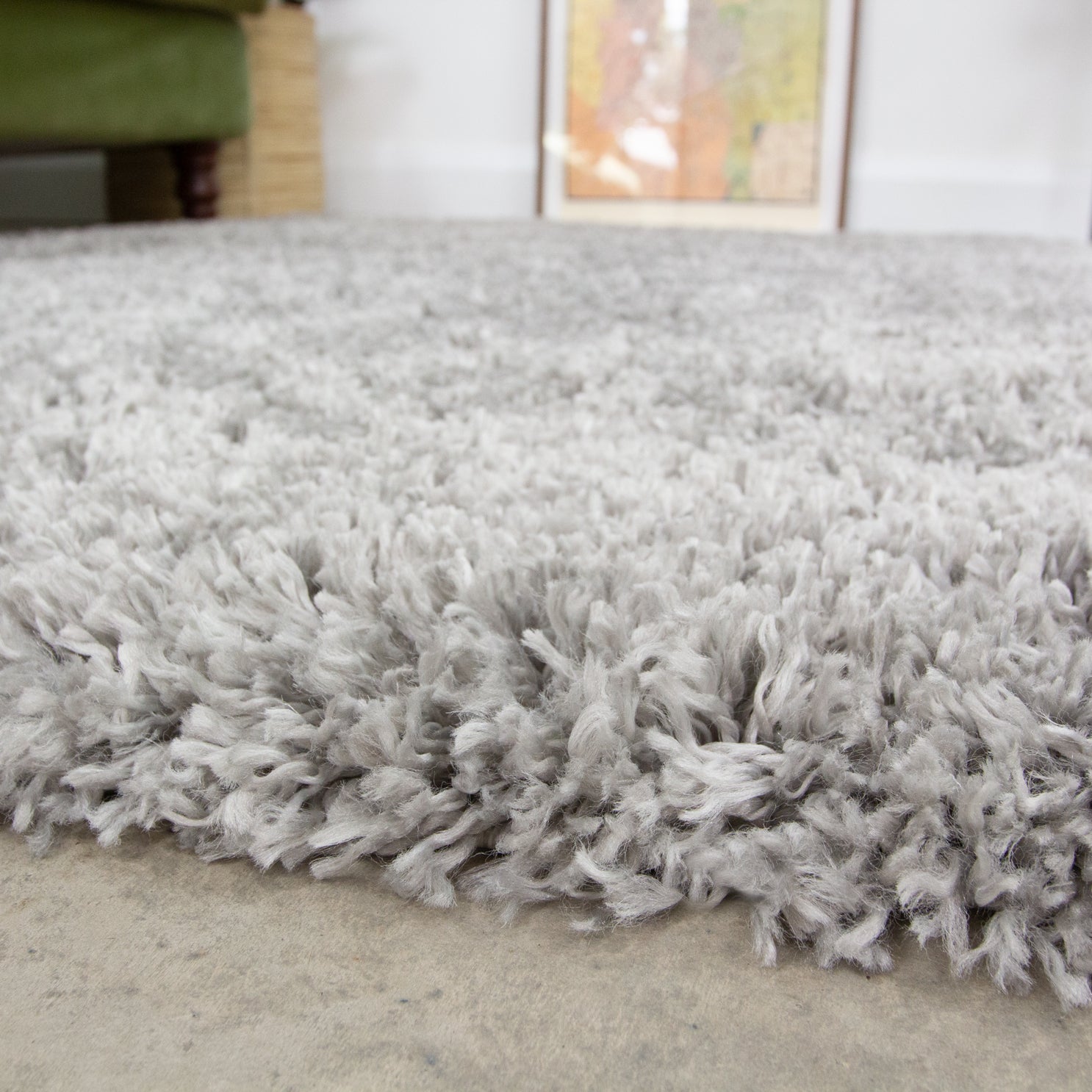 Soft Everyday Silver Shaggy Runner Rug