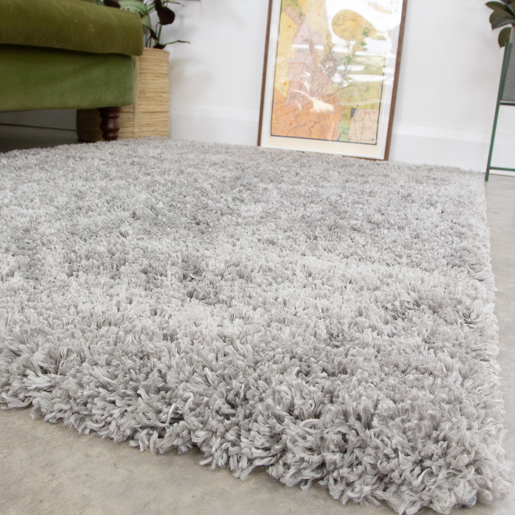 Soft Everyday Silver Shaggy Runner Rug