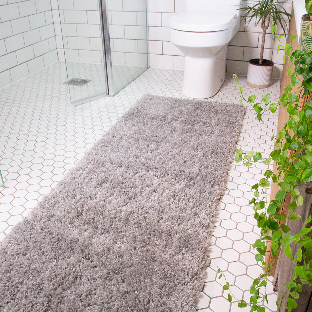 Soft Everyday Silver Shaggy Runner Rug