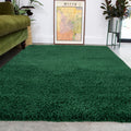 Soft Everyday Dark Green Shaggy Rug