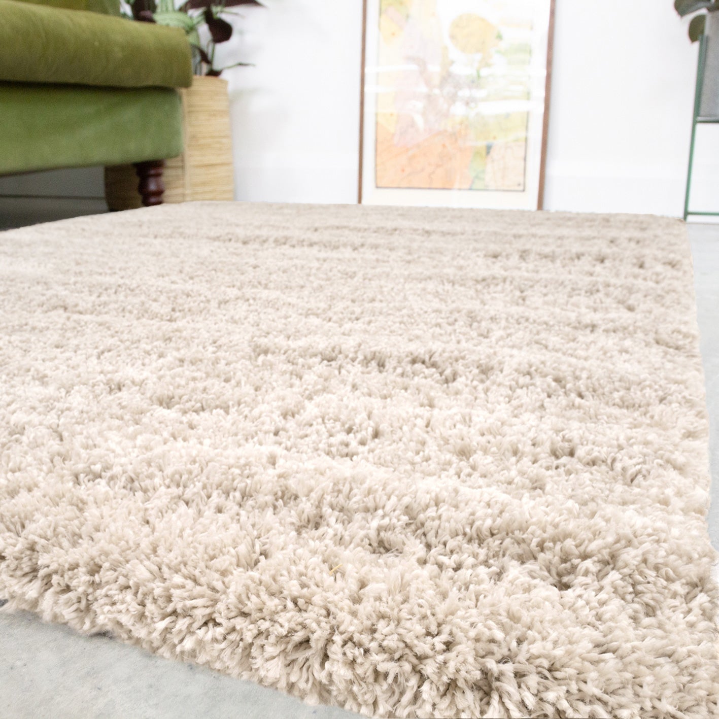 Soft Everyday Light Beige Shaggy Rug