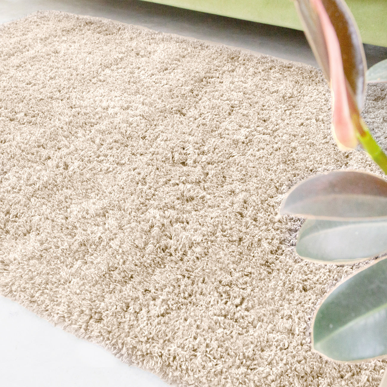 Soft Everyday Light Beige Shaggy Rug