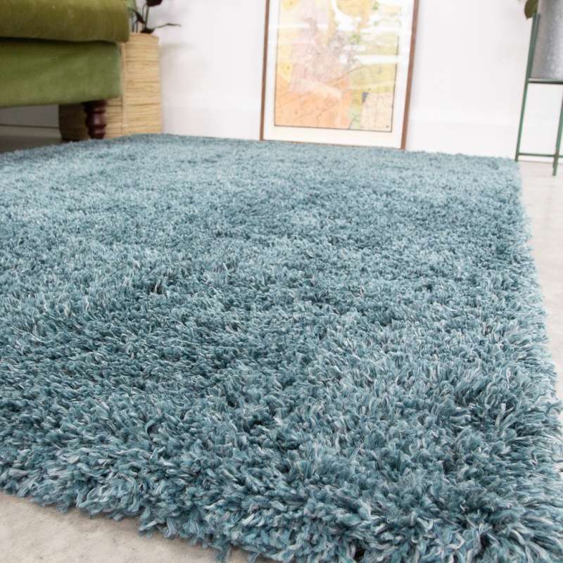 Soft Everyday Blue Shaggy Runner Rug