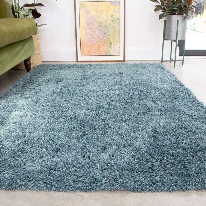 Soft Everyday Blue Shaggy Runner Rug