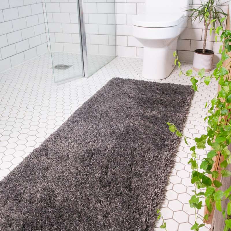 Soft Everyday Grey Shaggy Runner Rug