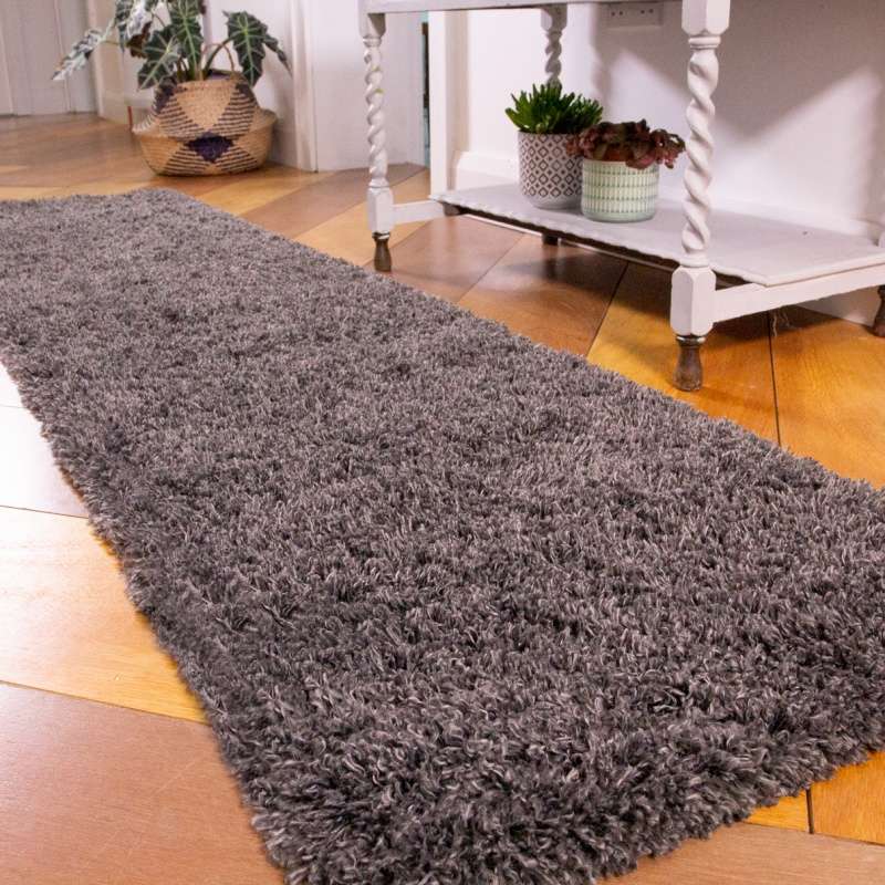 Soft Everyday Grey Shaggy Runner Rug