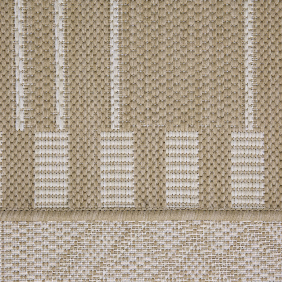 Cream Modern Geometric Outdoor Rug - Basata
