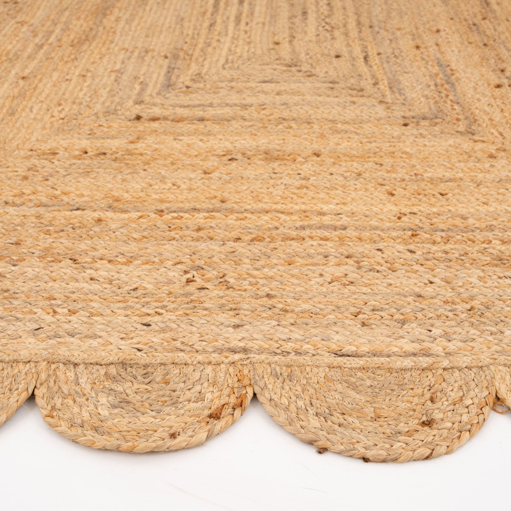 Natural Rounded Edge Jute Rug - Casper