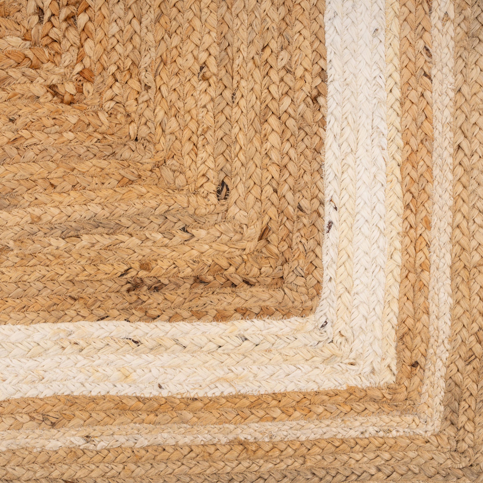 Natural Bordered Jute Runner Rug - Laurel