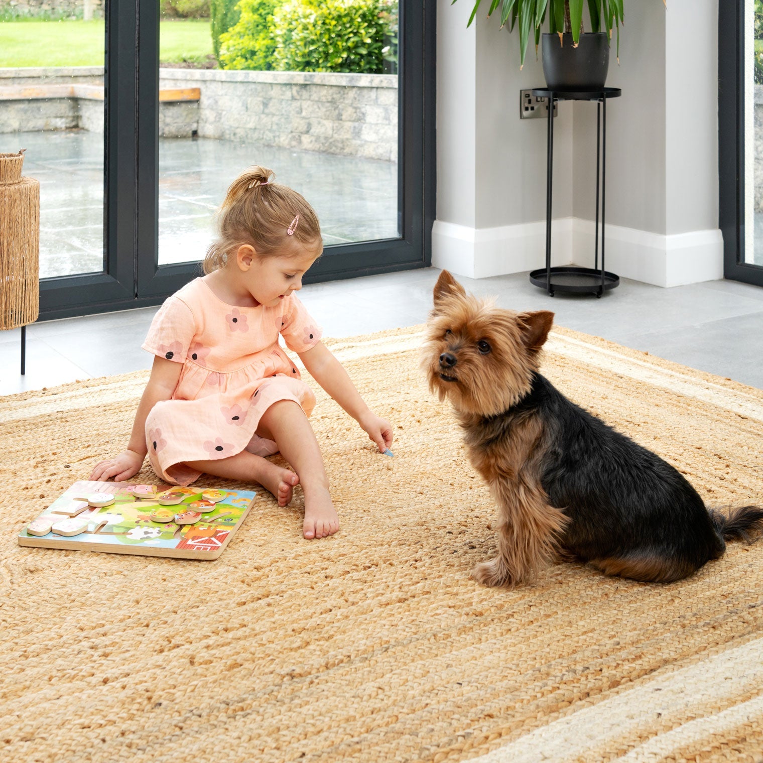 Natural Bordered Jute Rug - Laurel