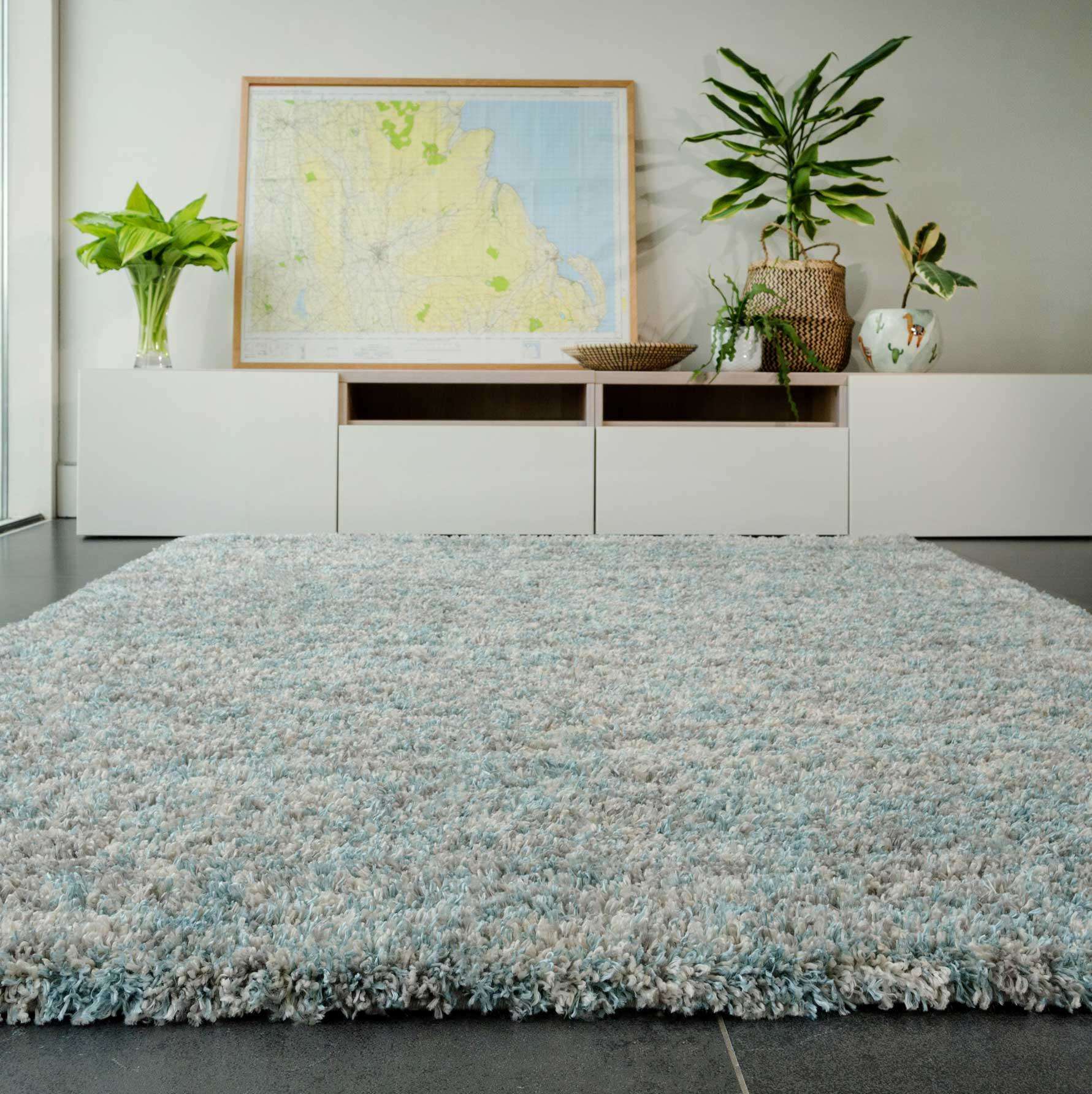 Soft Mottled Duck Egg Shaggy Runner Rug