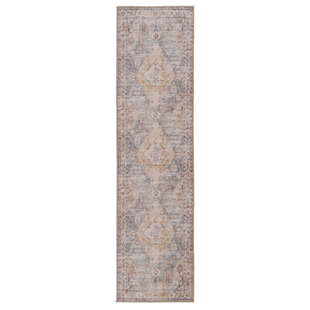 Washable Blue Vintage Runner - Serene