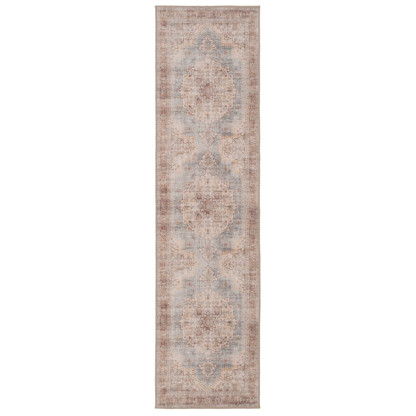 Washable Blue Heritage Runner - Sonder