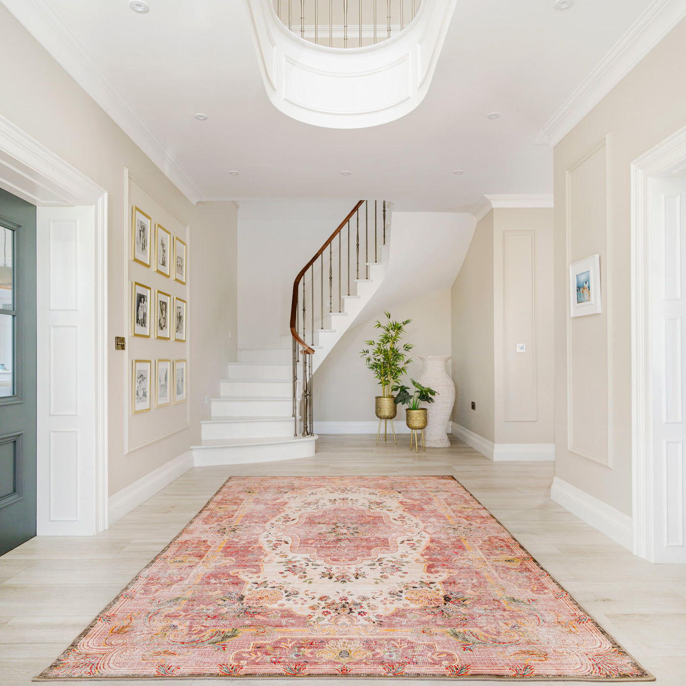 Washable Pink Medallion Rug - Dusk