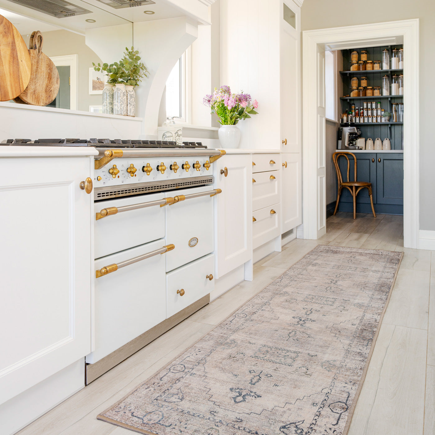 Washable Grey Blue Vintage Rug - Roam