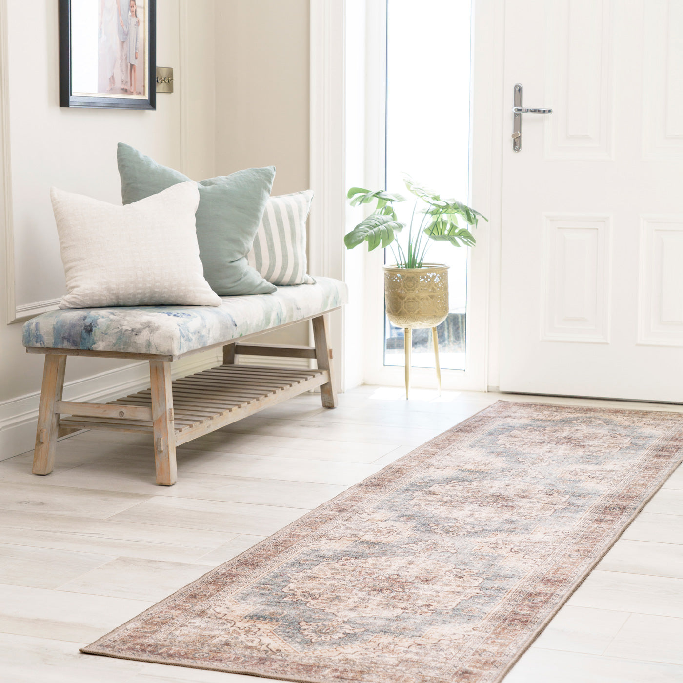 Washable Blue Heritage Runner - Sonder