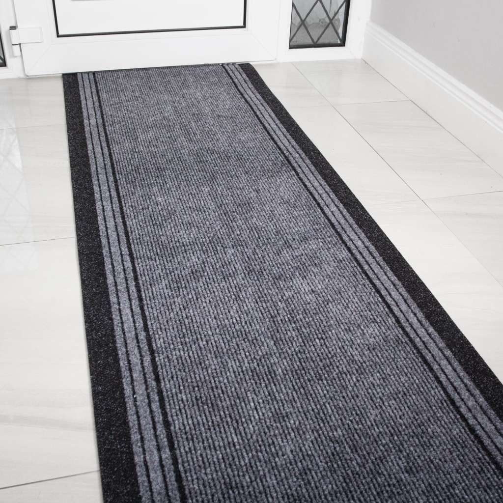 Grey Hard Wearing Runner Rugs