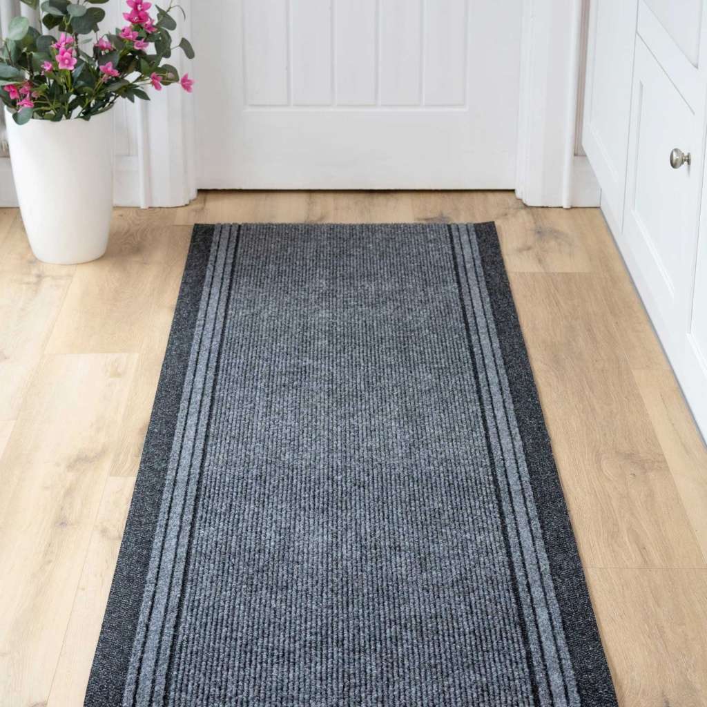 Grey Hard Wearing Runner Rugs