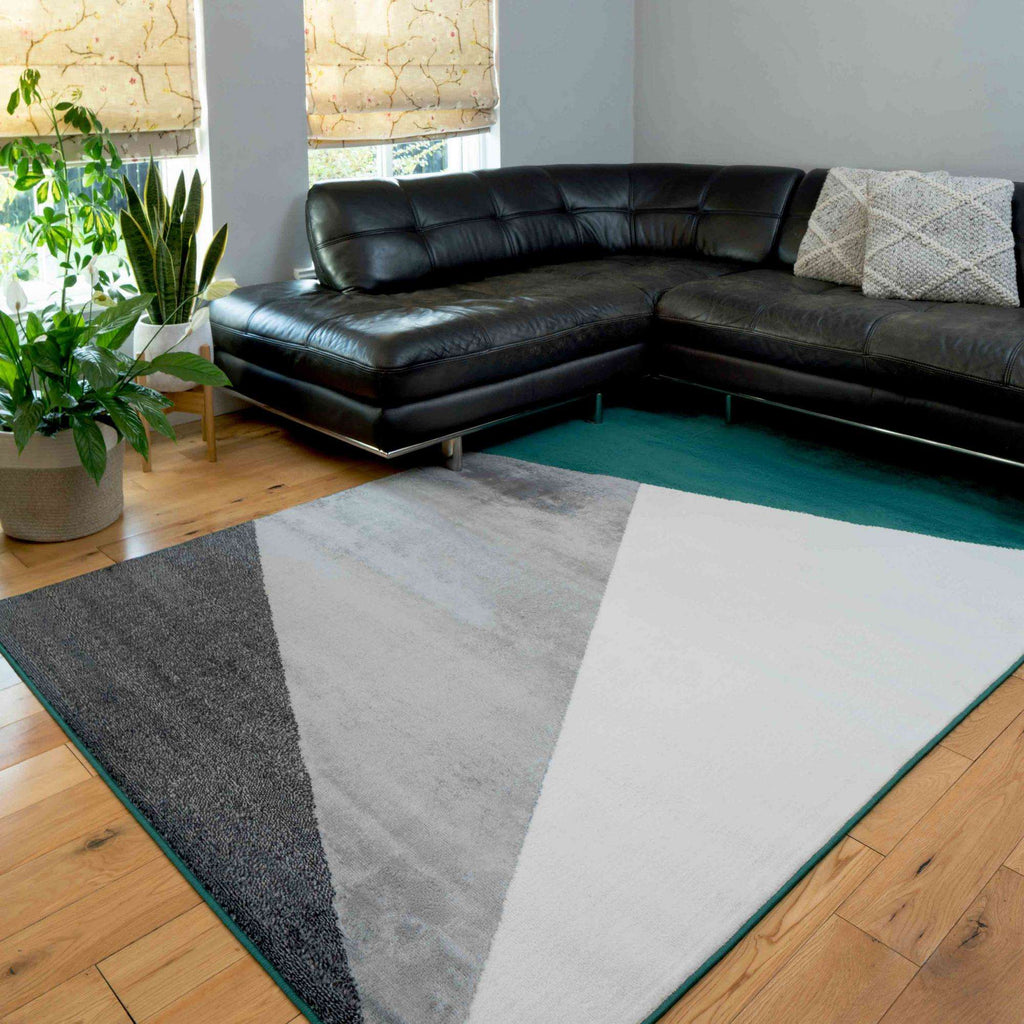 Modern Emerald Green Abstract Hall Runner Rugs