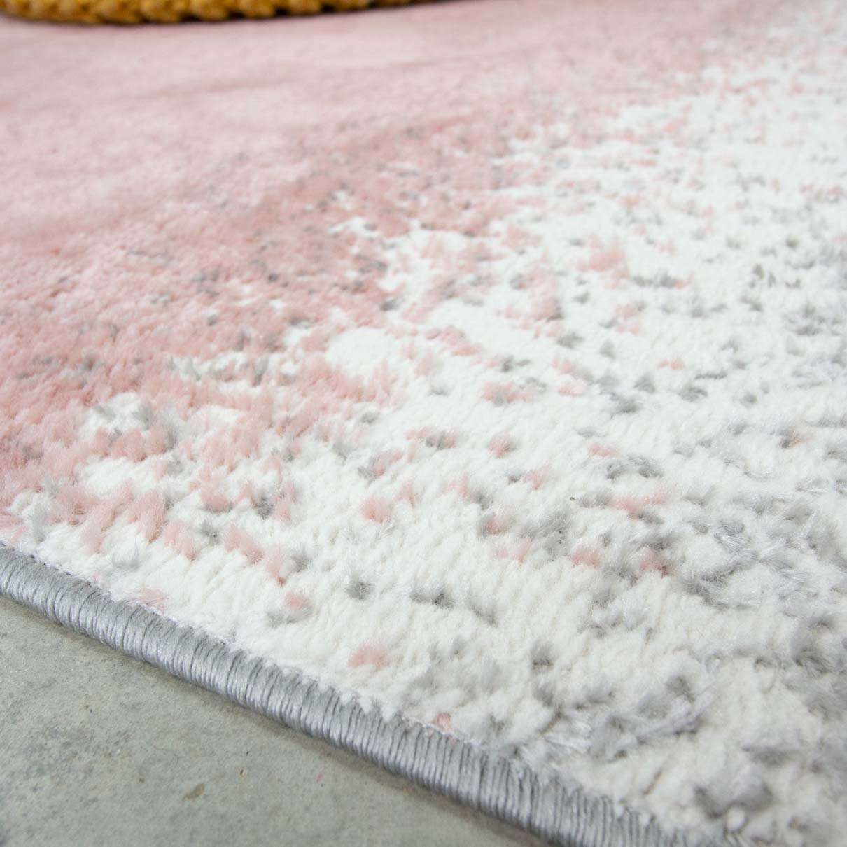 Modern Pink Distressed Striped Runner Rug