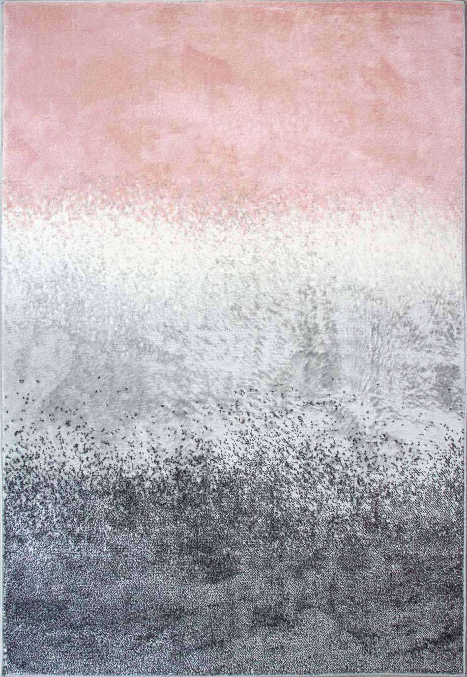 Modern Pink Distressed Striped Runner Rug