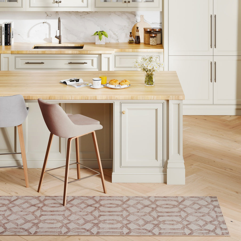 Washable Neutral Geometric Runner - Burrow